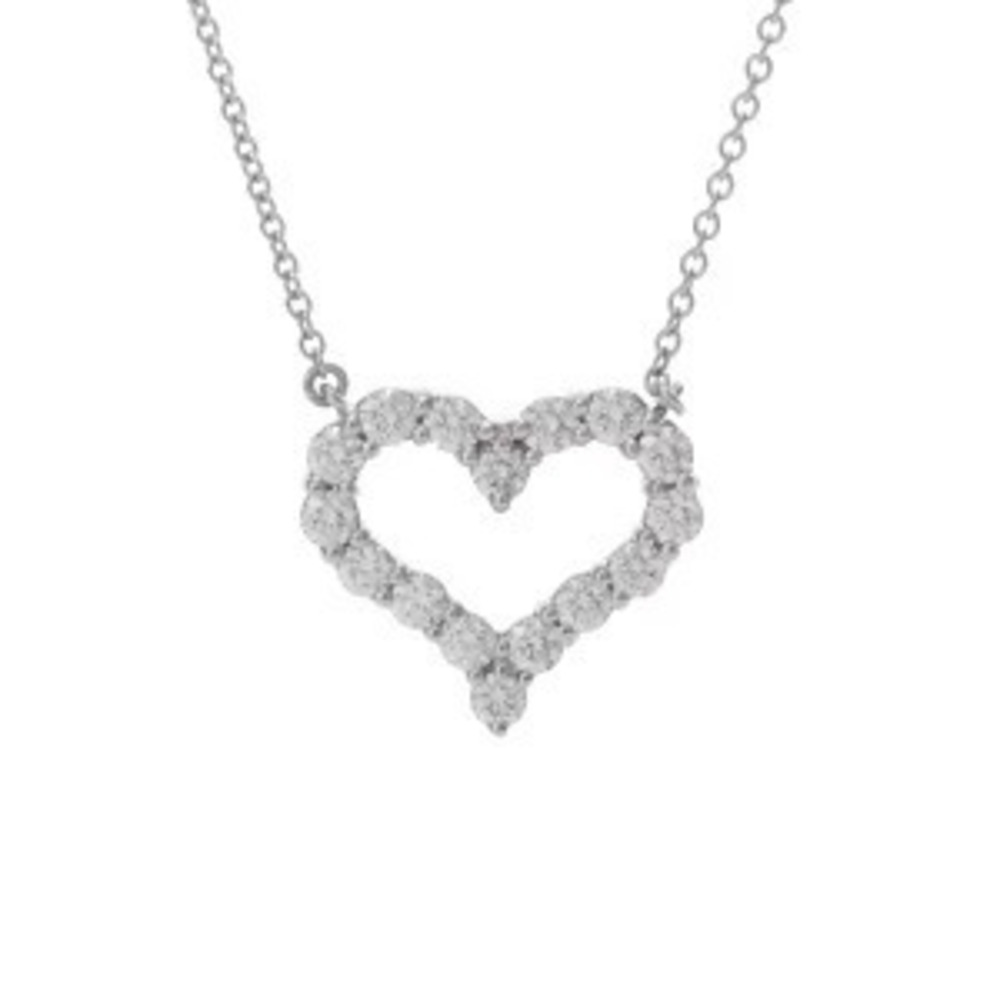 Tiffany Co Sentimental Heart Necklace Platinum Diamond